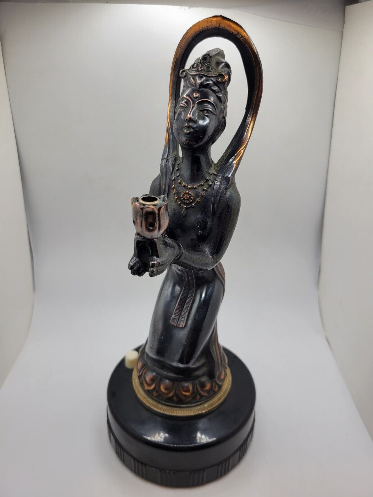 Vintage Agni Nude India Goddess Of Fire Bronze Statue Art Deco Piece Lighter