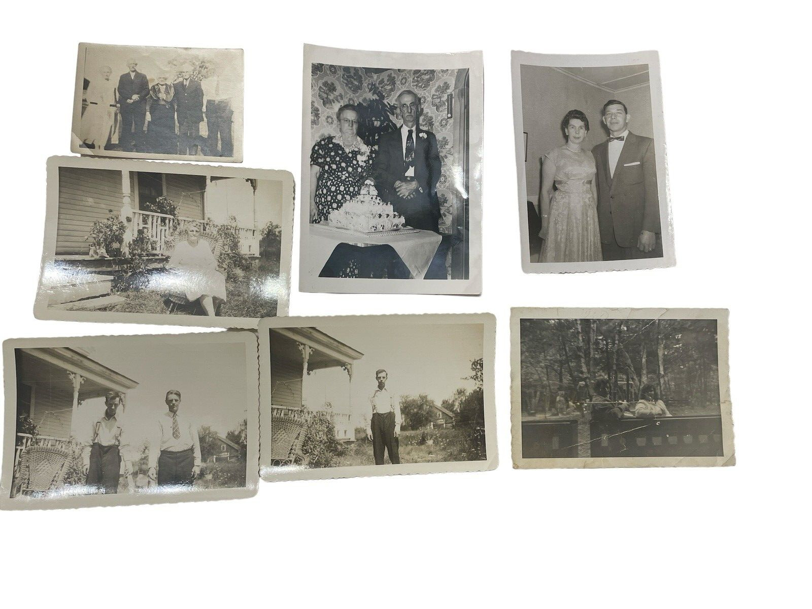 Antique Vintage B&W Sepia Elderly Family Estate Photograph 5x4