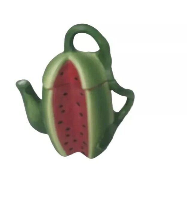 1 Vintage Miniature Watermelon Ceramic Teapot Made in China