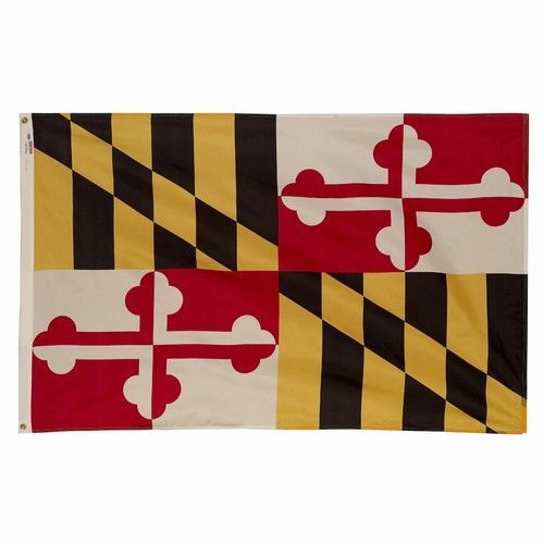 MARYLAND OFFICIAL STATE FLAG 4x6 ft Heavy 2 Ply Spun Polyester Made in USA