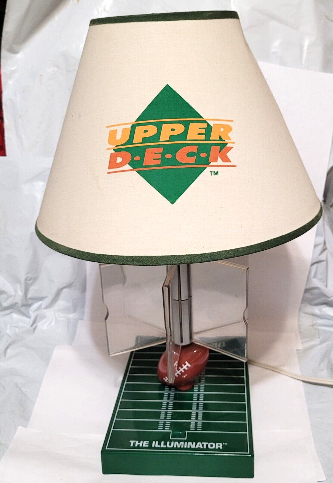 Upper Deck Vintage 1996 The Illuminator NFL Football Lamp & Card Display,  READ