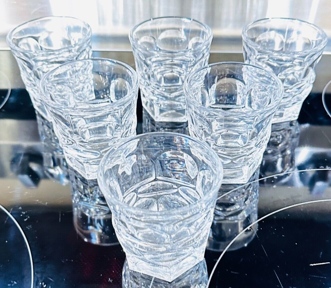 set of 6 Fostoria  Argus HFM Clear small  glasses 3.7/8\