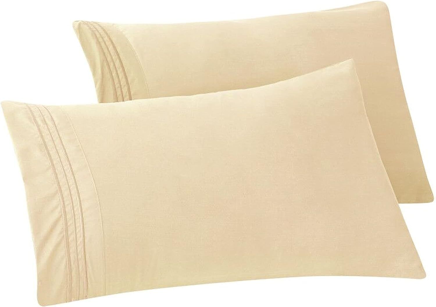 Elegant Comfort Premium Hotel Quality 2-Piece Pillowcase Set, King, Cream 
