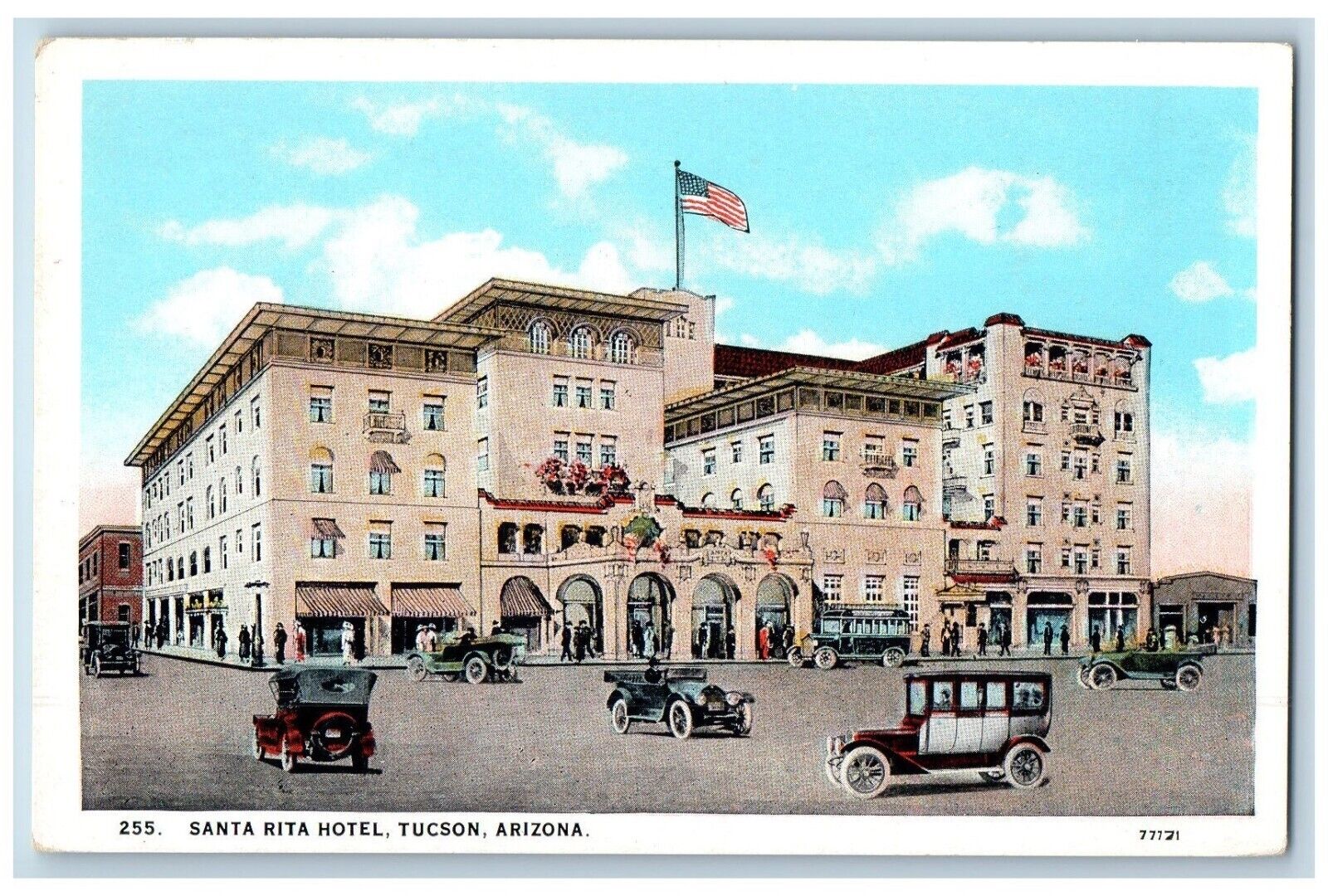 Tucson Arizona Postcard Santa Rita Hotel Exterior Building c1920 Vintage Antique