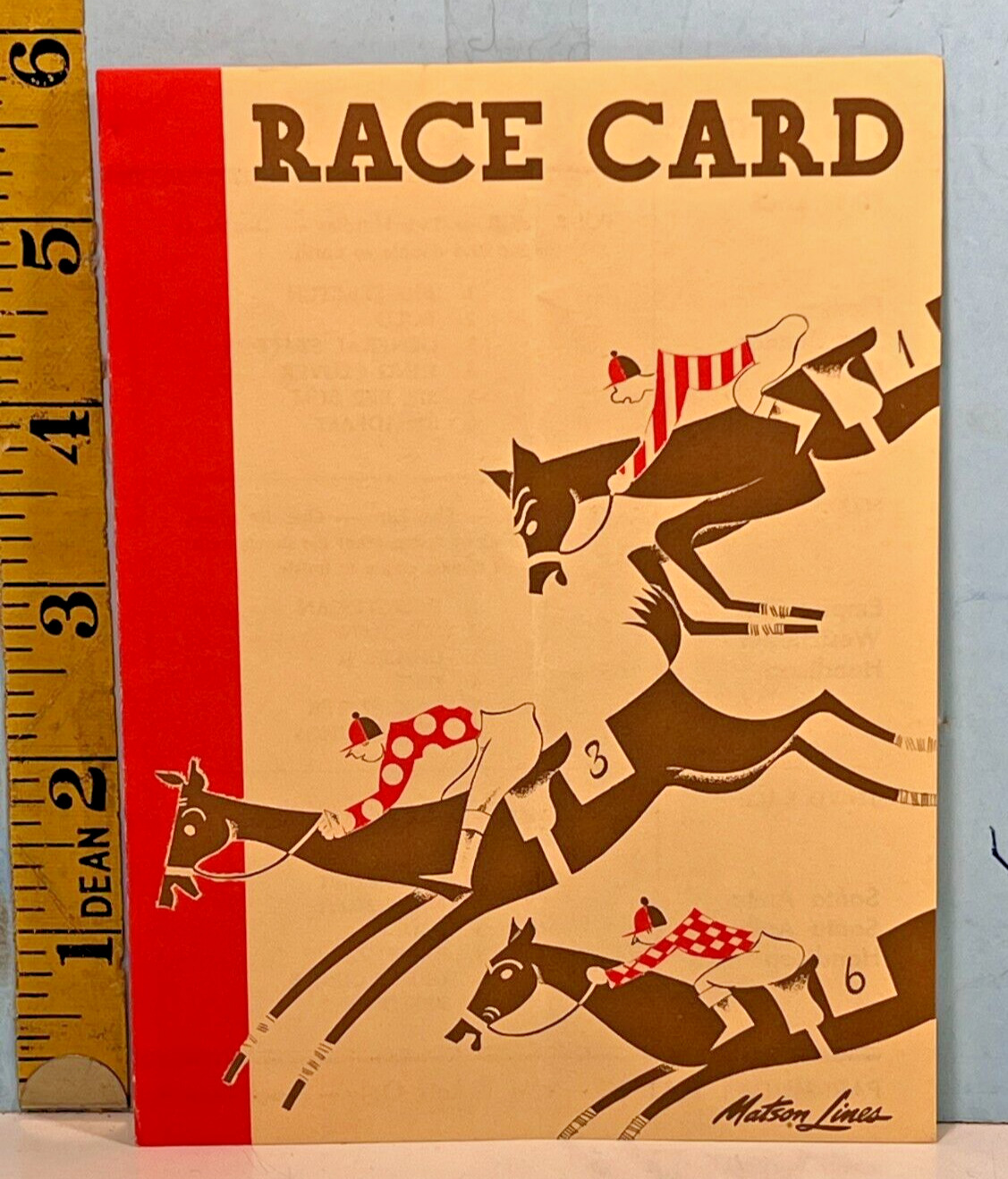 1930's S.S. Monterey Horse Race Card & Tickets Matson Lines Ocean Liner