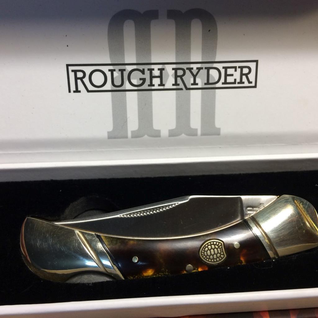 Rough Ryder Imitation Tortoise Shell Lockback Knife 3 1/2\
