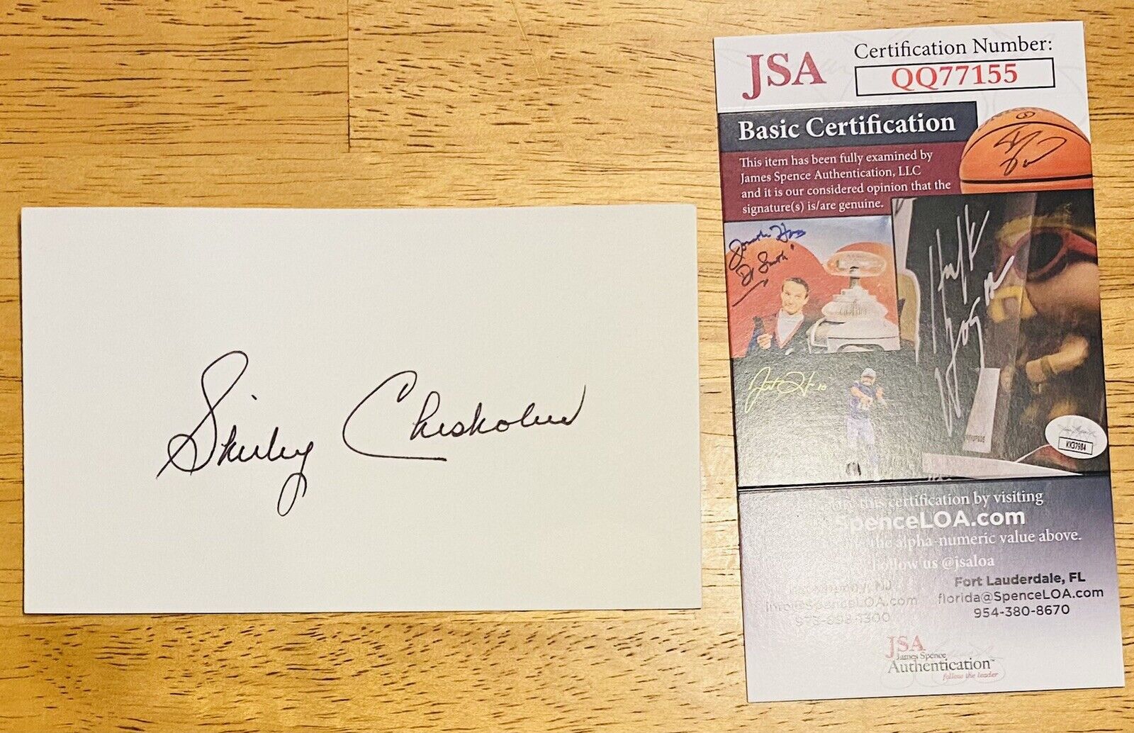 Shirley Chisholm Signed Autographed 3x5 Card JSA Certified Congresswoman