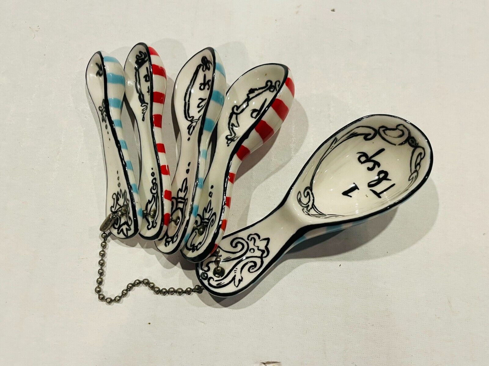 ANTHROPOLOGIE Molly Hatch Ceramic Striped Measuring Spoons