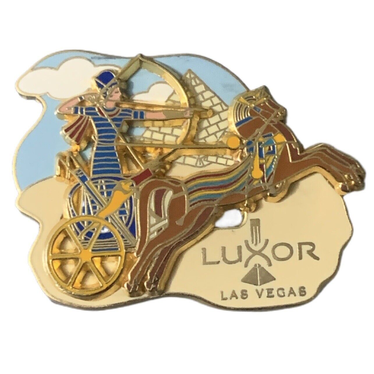 Luxor Las Vegas Egyptian Archer Horse Chariot Travel Souvenir Pin
