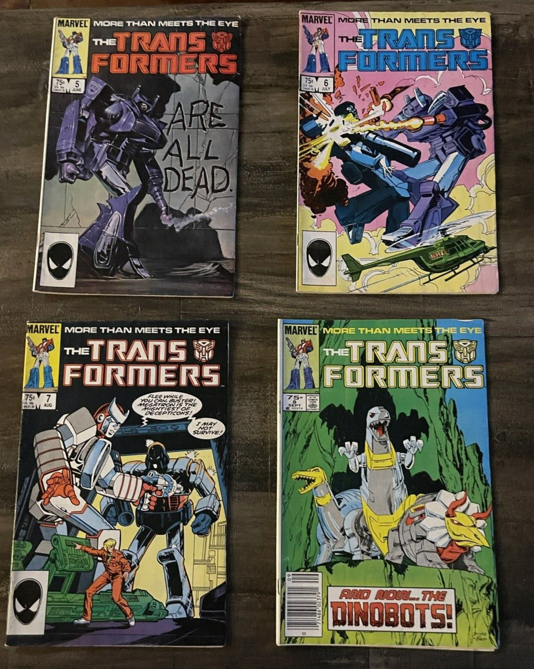 Transformers Comic Book Lot Of 4 More Than Meets The Eye 1985 #5, #6 #7, #8
