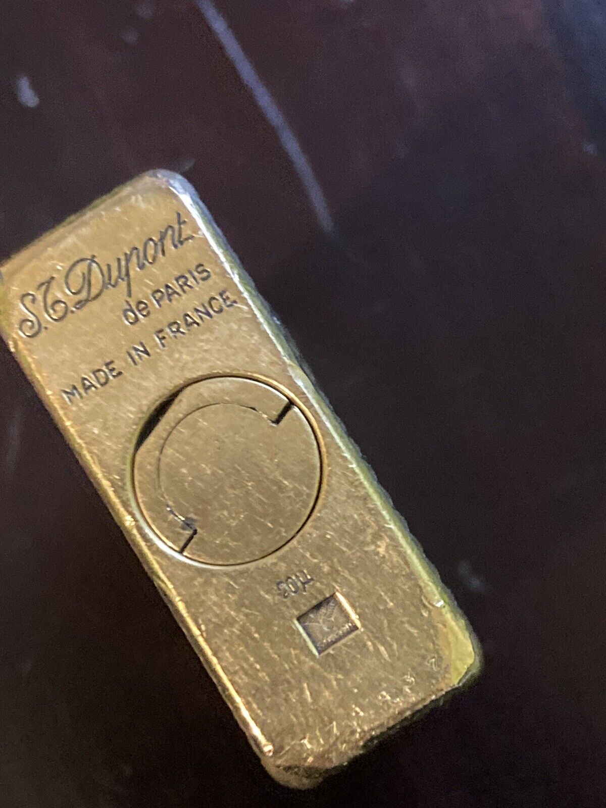 Authentic VINTAGE S.T. DUPONT 20 MIC GOLD DIAMOND PATTERN LIGHTER France
