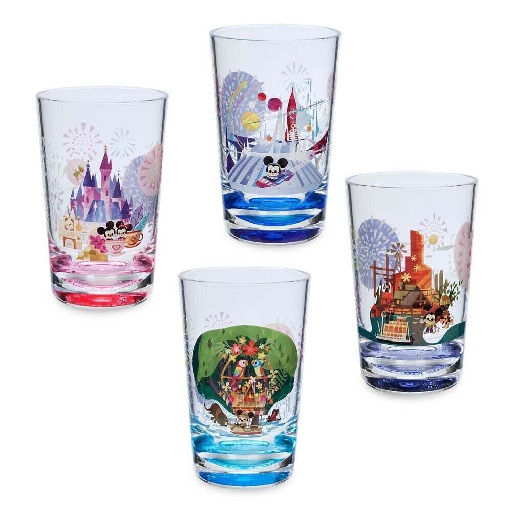 Disney Parks Magic Kingdom Drinkware Acrylic Drinking Glasses Set by Joey Chou