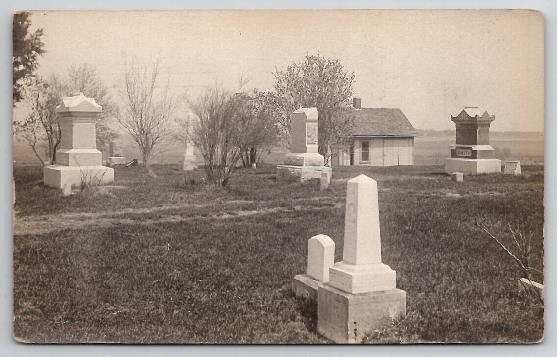 Gladbrook Iowa Badger Hill Cemetery Smith Benson Families Graves Postcard B30