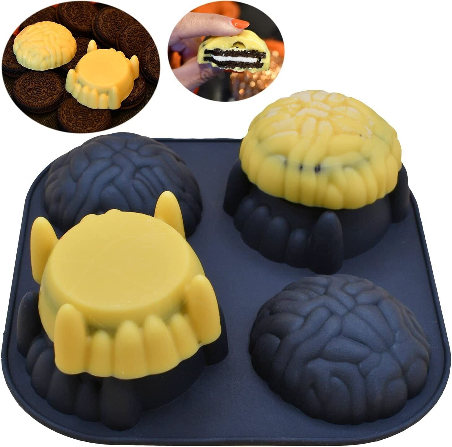 Brain Fangs Scary Teeth Silicone mold to make chocolate Covered Oreo Soap Ice