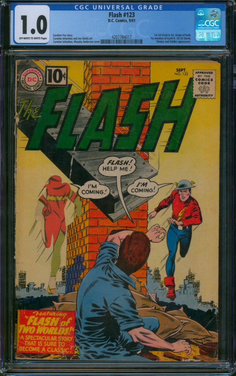 THE FLASH #123 (1961) 🌟 CGC 1.0 🌟 1st GA Flash in the Silver Age DC Comic