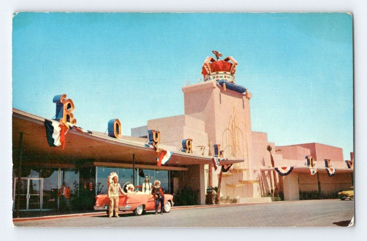 1950\'S. ROYAL NEVADA HOTEL. LAS VEGAS, NEVADA, INDIAN. POSTCARD RR19