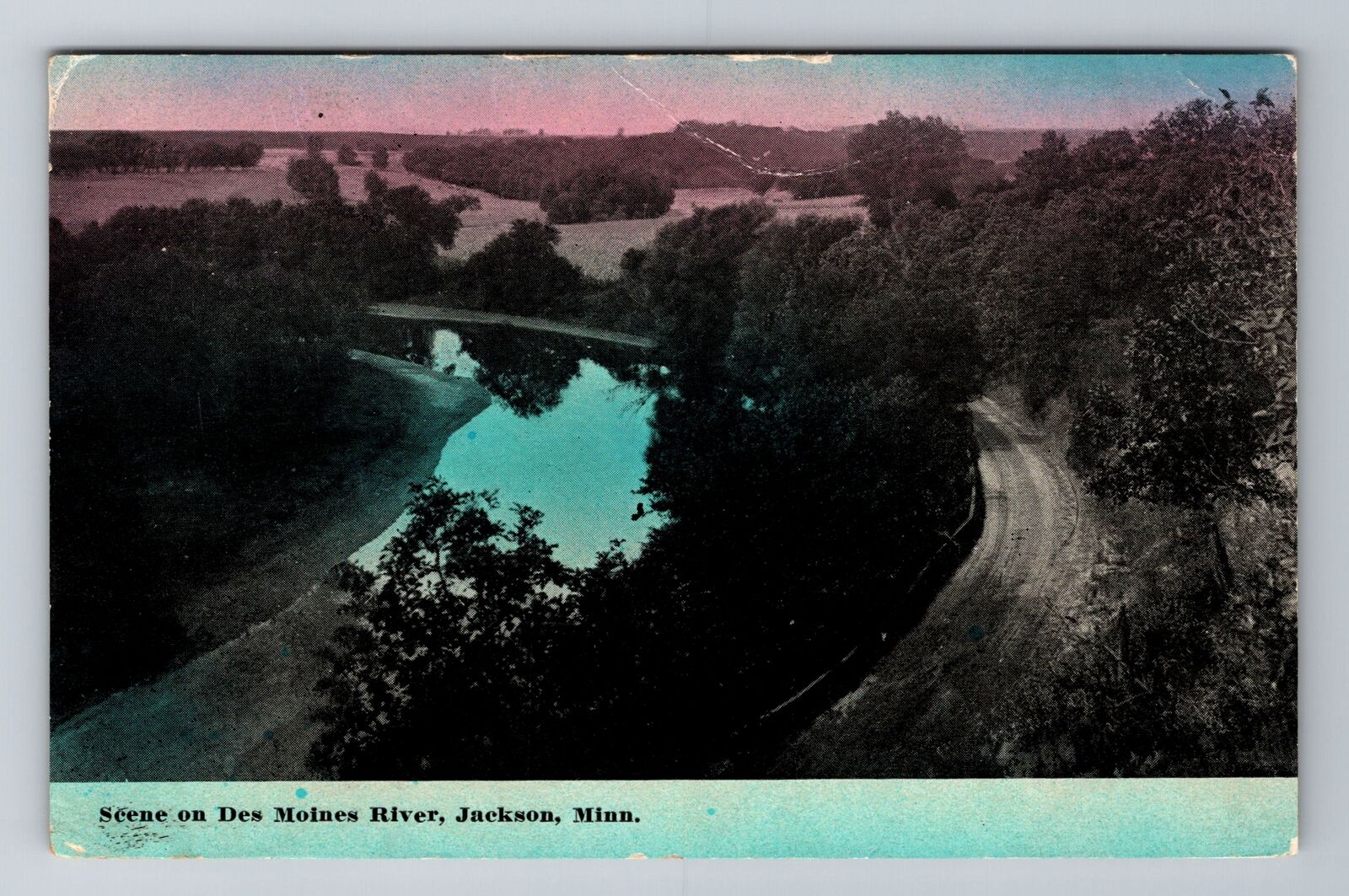 Jackson MN-Minnesota, Des Moines River, c1913 Antique Vintage Souvenir Postcard
