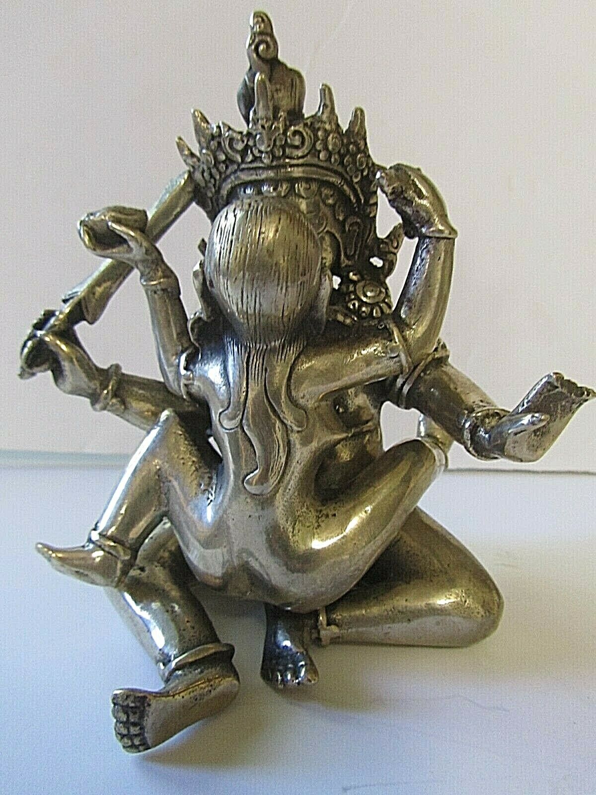Tantric Lovers Antique White Metal Collectible Buddhist Hindu Adult Sexy Statue