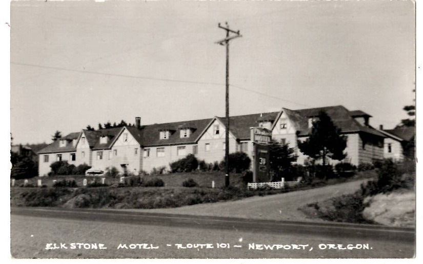 Postcard RPPC Elkstone Motel Route 101 Newport Oregon