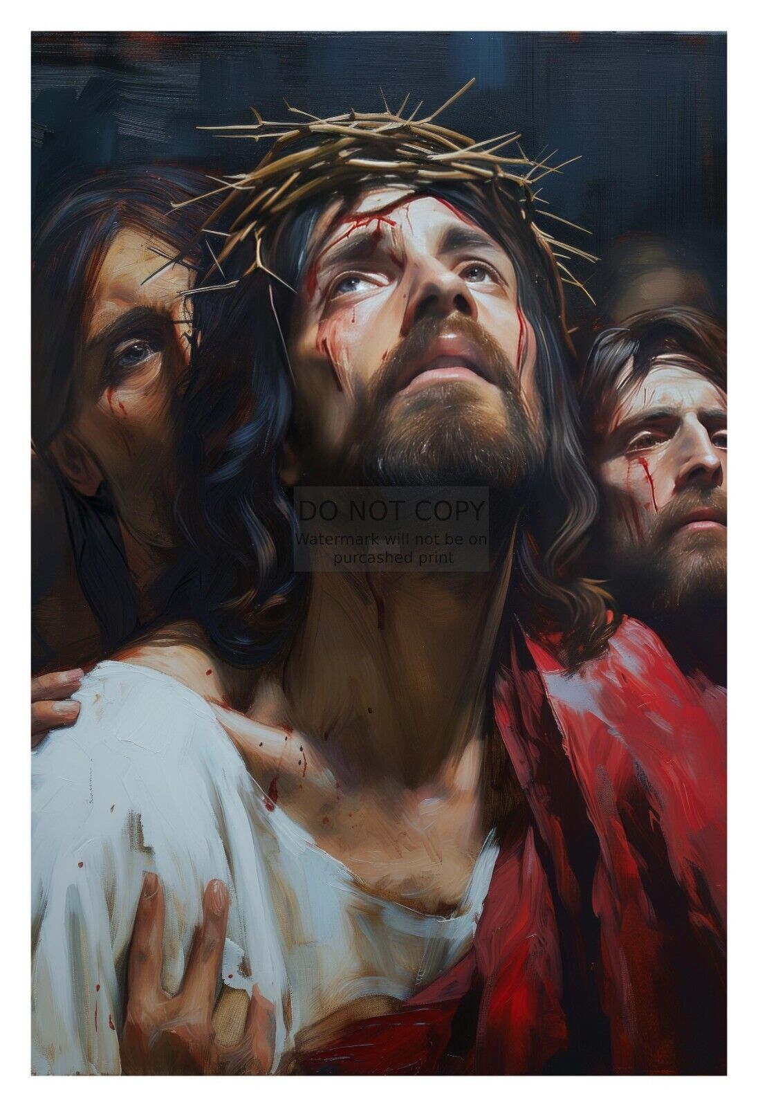 JESUS CHRIST OF NAZARETH IN CROWN OF THORNS CHRISTIAN 4X6 PHOTO