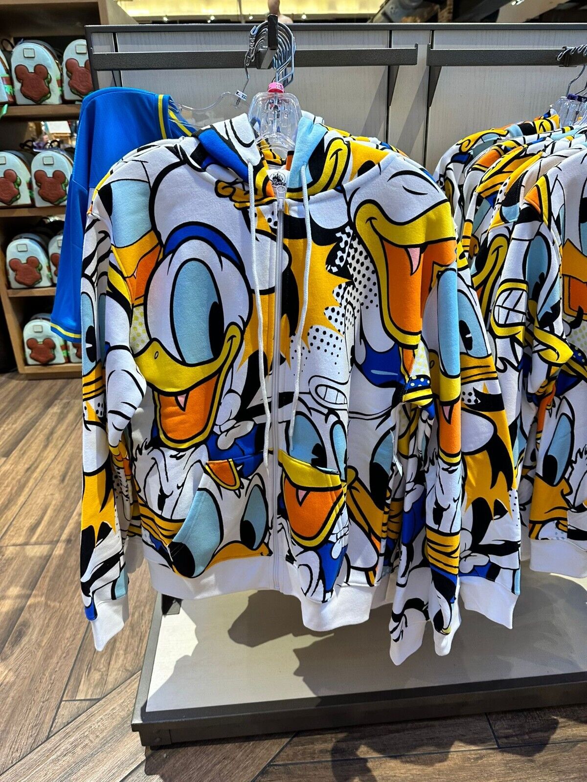 2024 Disney Donald Duck 90th Anniversary Front Zip Hooded Sweatshirt XXL