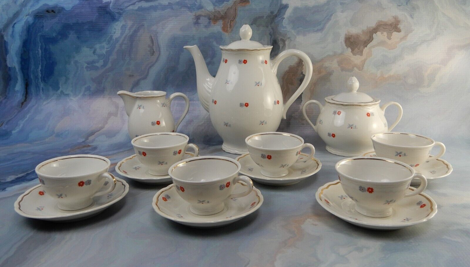 Vintage Richard Ginori Made In Italy  Demitasse 15 Pc. Tea Set
