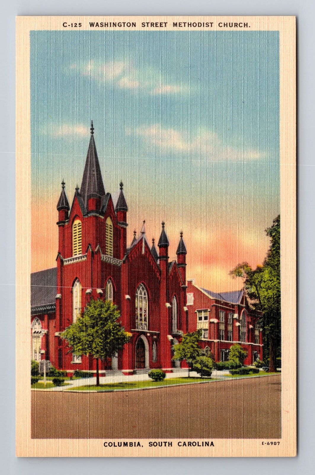 Columbia SC-South Carolina, Washington Street Methodist Church Vintage Postcard
