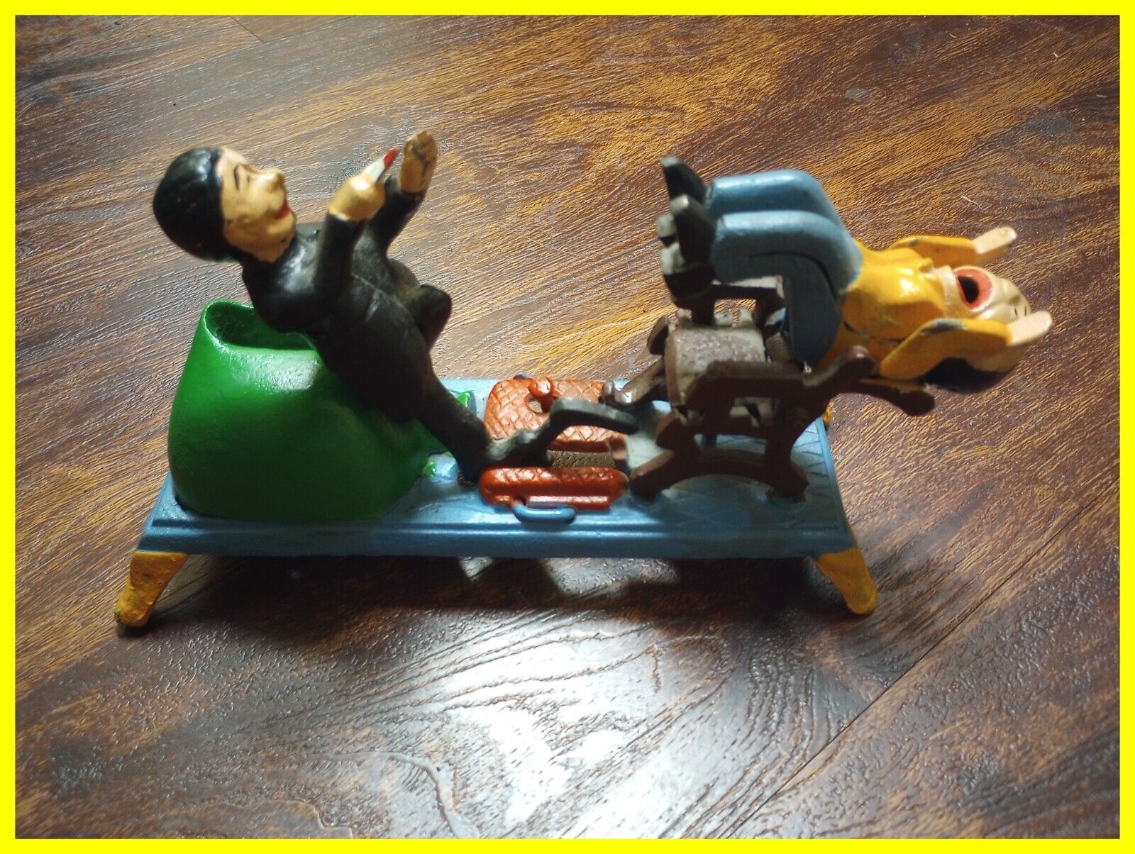 Vintage Cast Iron Dentist Bank Toy Mechanical Pulling A Tooth FOR  danbar2901