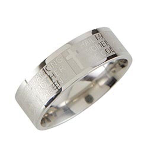 Hail Mary Rings M: Stainless Steel  Size: 6 Assorted Sizes(16-21), Width:8 mm
