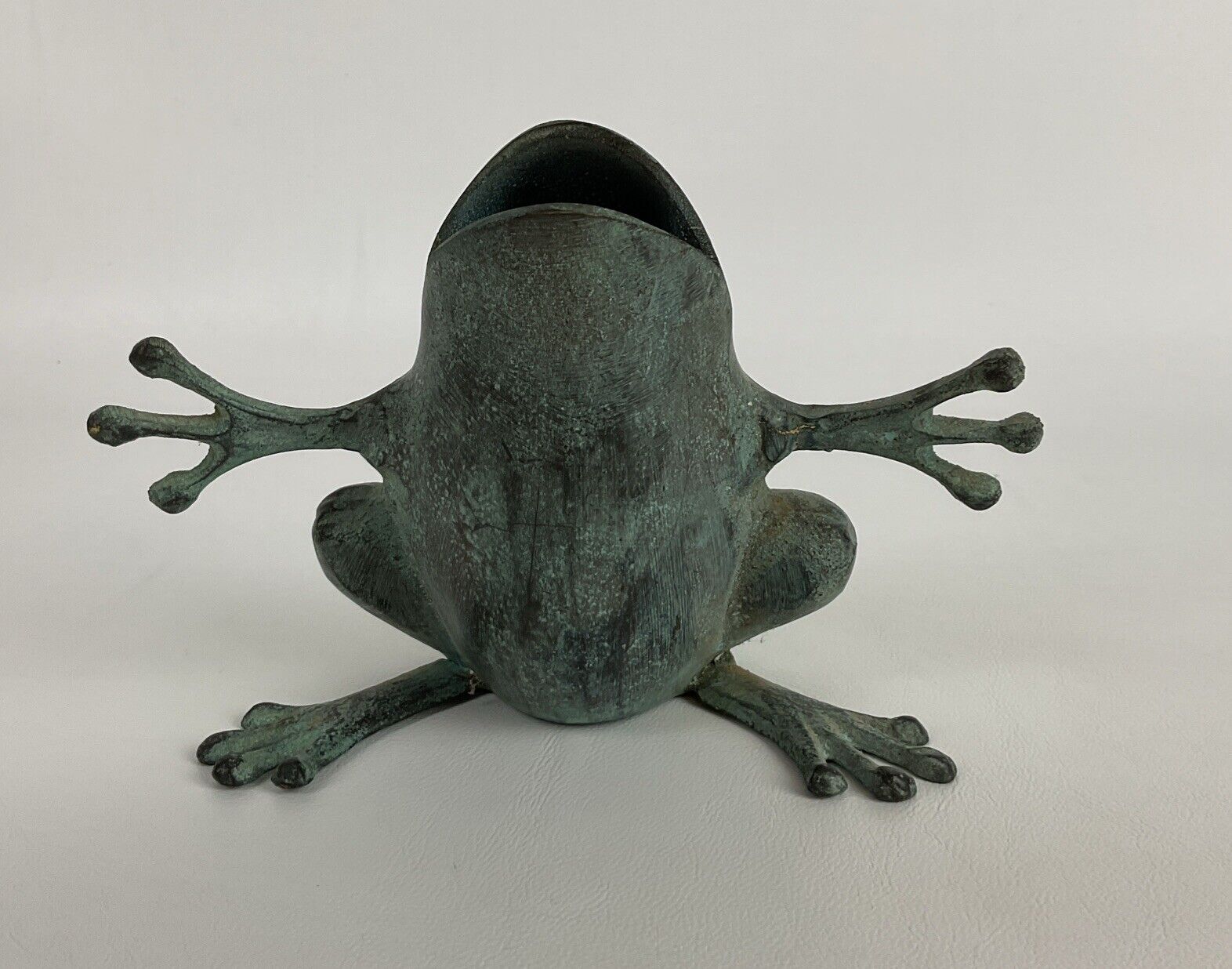 Whimsical Verdigris Patinned Brass Frog