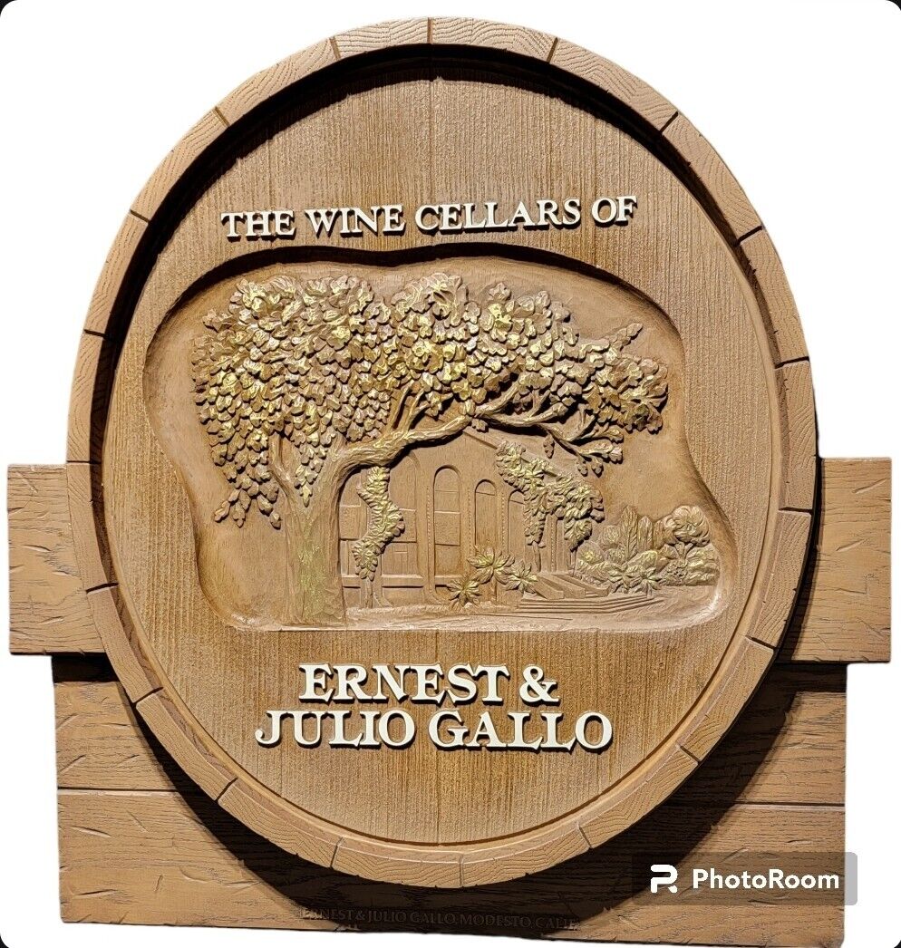 The Wine Cellars Of Ernest & Julio Gallo Barrel Sign Rare E&J Gallo Winery 