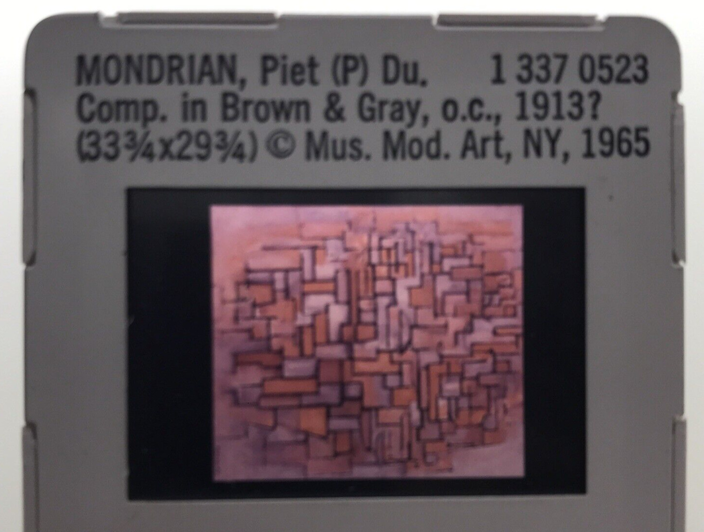 1913 Composition in Brown & Gray by Piet Mondrian Oil Canvas 35mm Art Slide