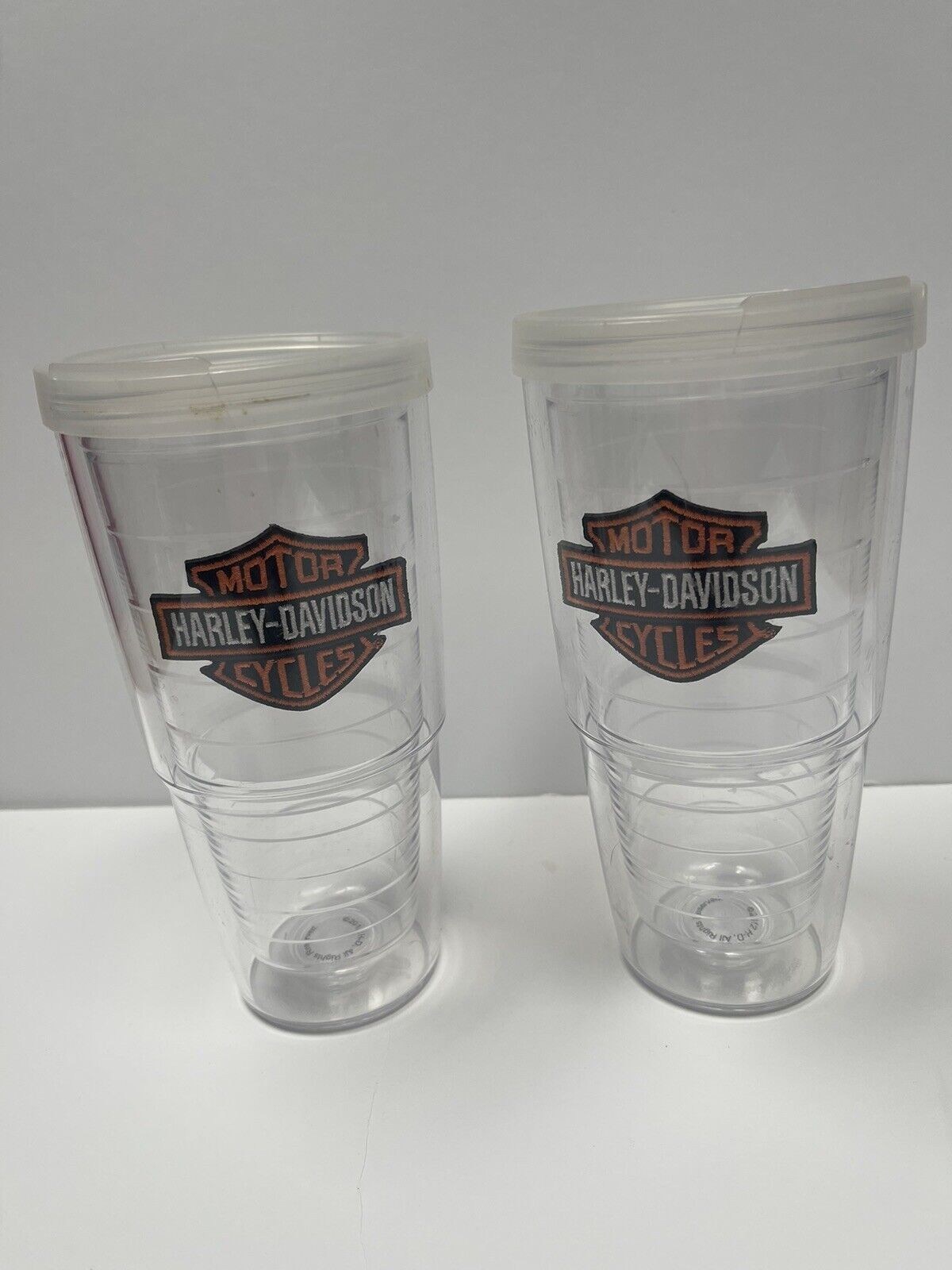 Set Of TWO Tervis 24 oz Harley Davidson Motorcycles Logo Hot & Cold Tumblers
