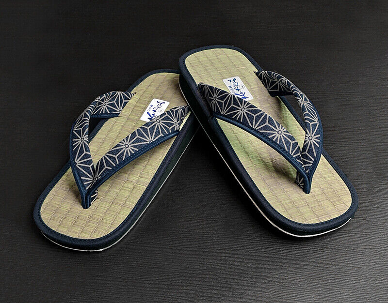 ISM Japanese Pattern Tatami sandals leather soled type Hemp Japan production
