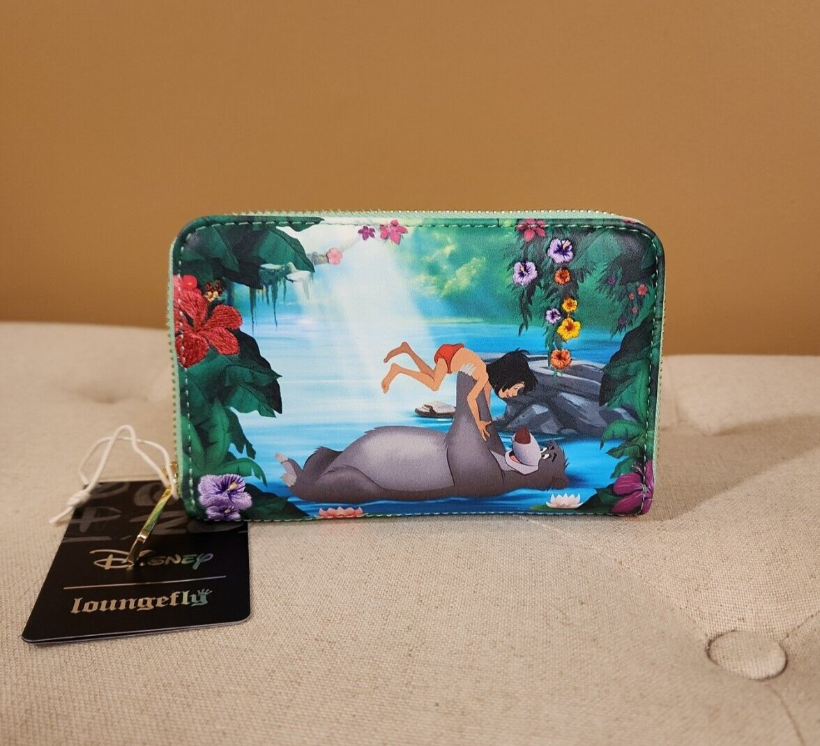 Loungefly Disney Jungle Book Wallet Bare Necessities Mowgli Baloo Zip Around NEW