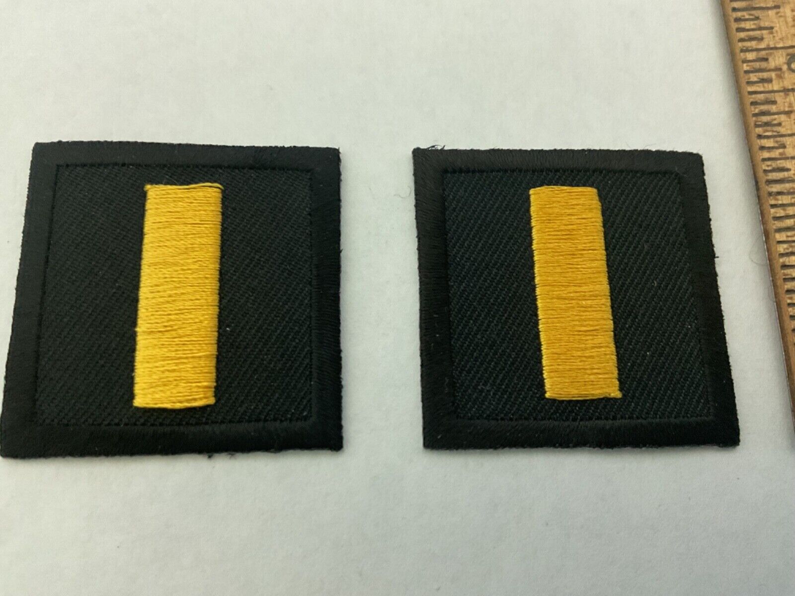 Pair Police, Security,  Lieutenant   Collar Patches Black & Golden Yellow