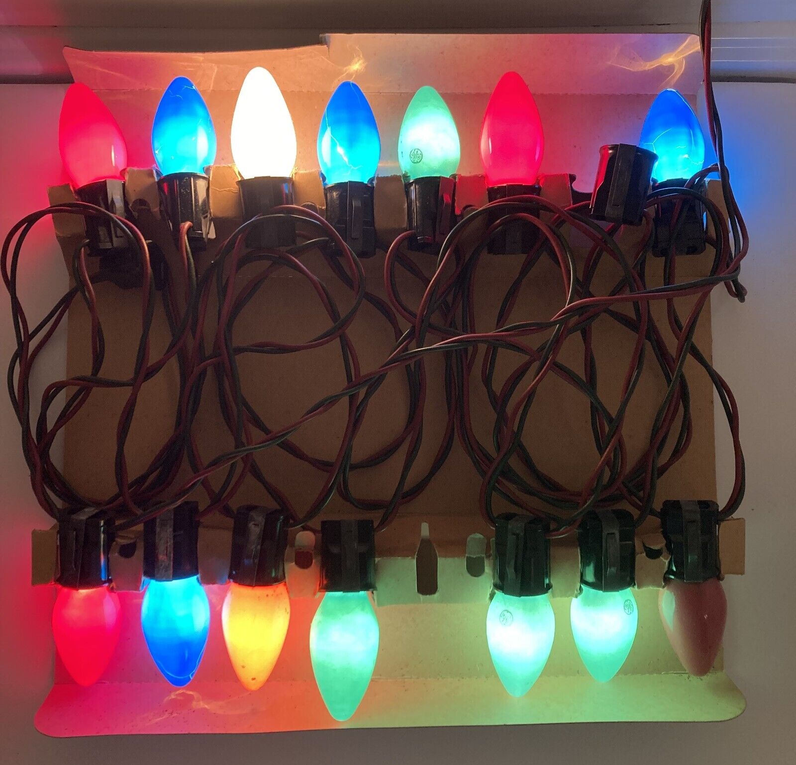 Vintage IMPERIA Christmas Tree String Light Set of 15 Working Lights Corded Wire