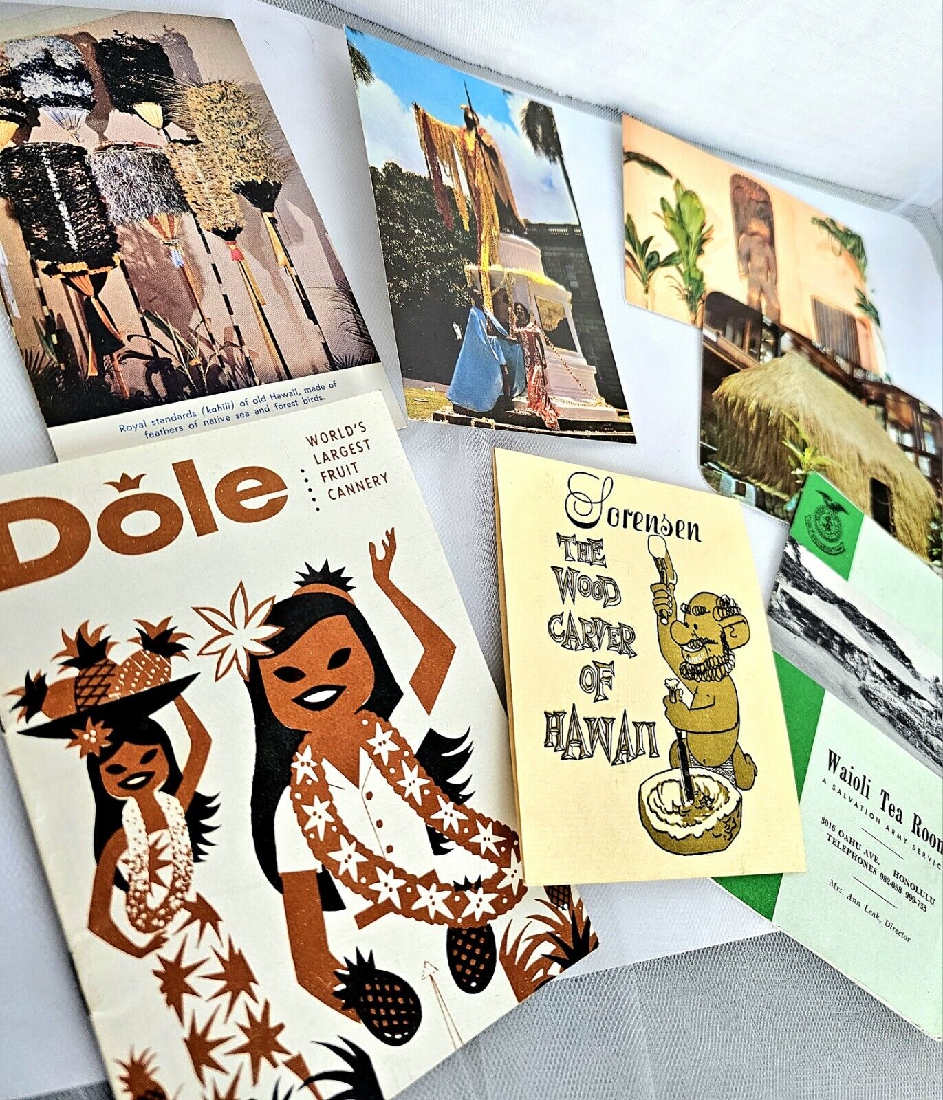 Lot Of 7 Vintage Hawaii Postcards, Dole, Wailea Tea Room, Etc Brochures 60's ?