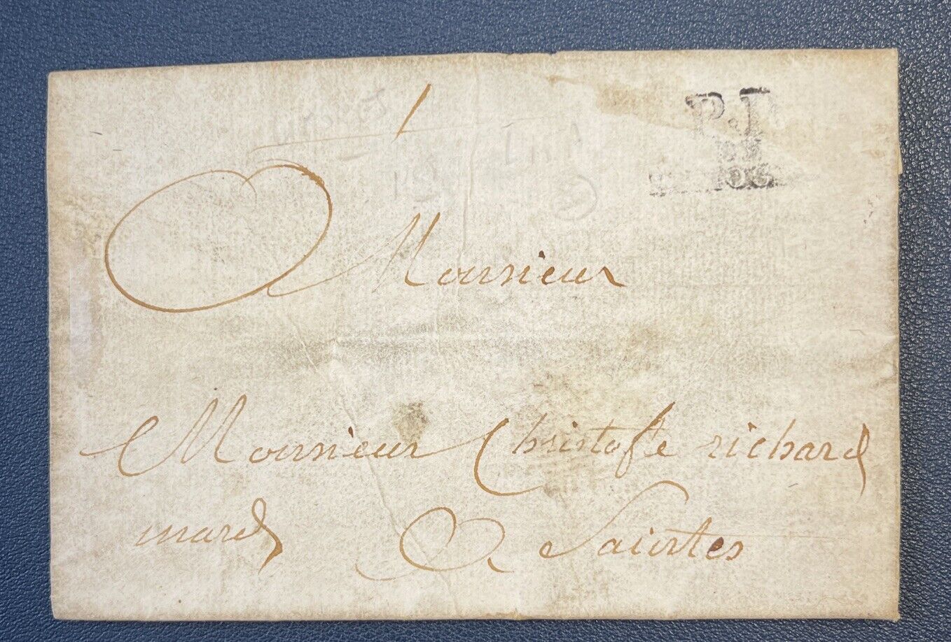 1768 Pay Port of Limoges by Letter - Rare 26 Index Early Use