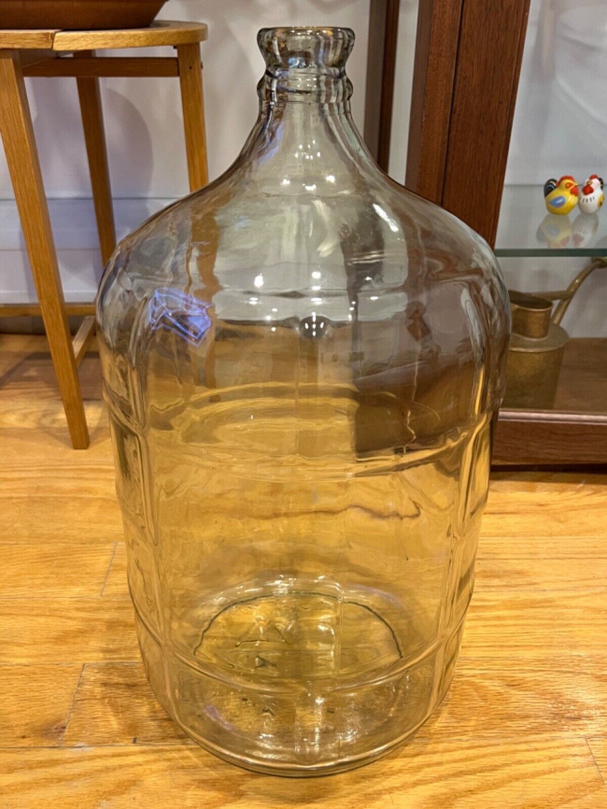  Vintage Clear Glass Jug Water Bottle Crisa Mexico Embossed Checkered 5 Gallon