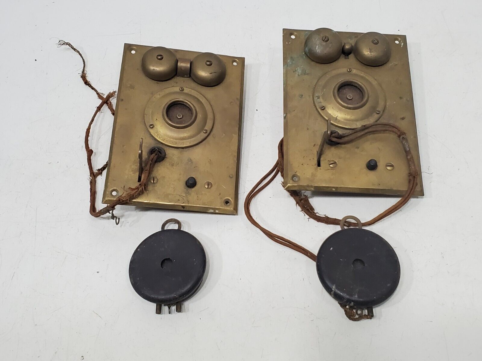 2 Antique S H Couch Brass Intercom Phone Call Panels Apartment Factory Elevator