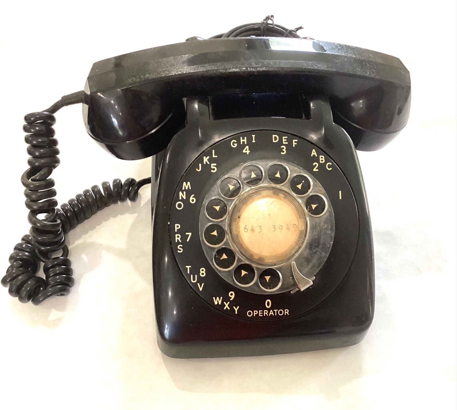 Antique Black Rotary Telephone 1966 Phone Automatic Electric NB802 CXX 9-66-4 US