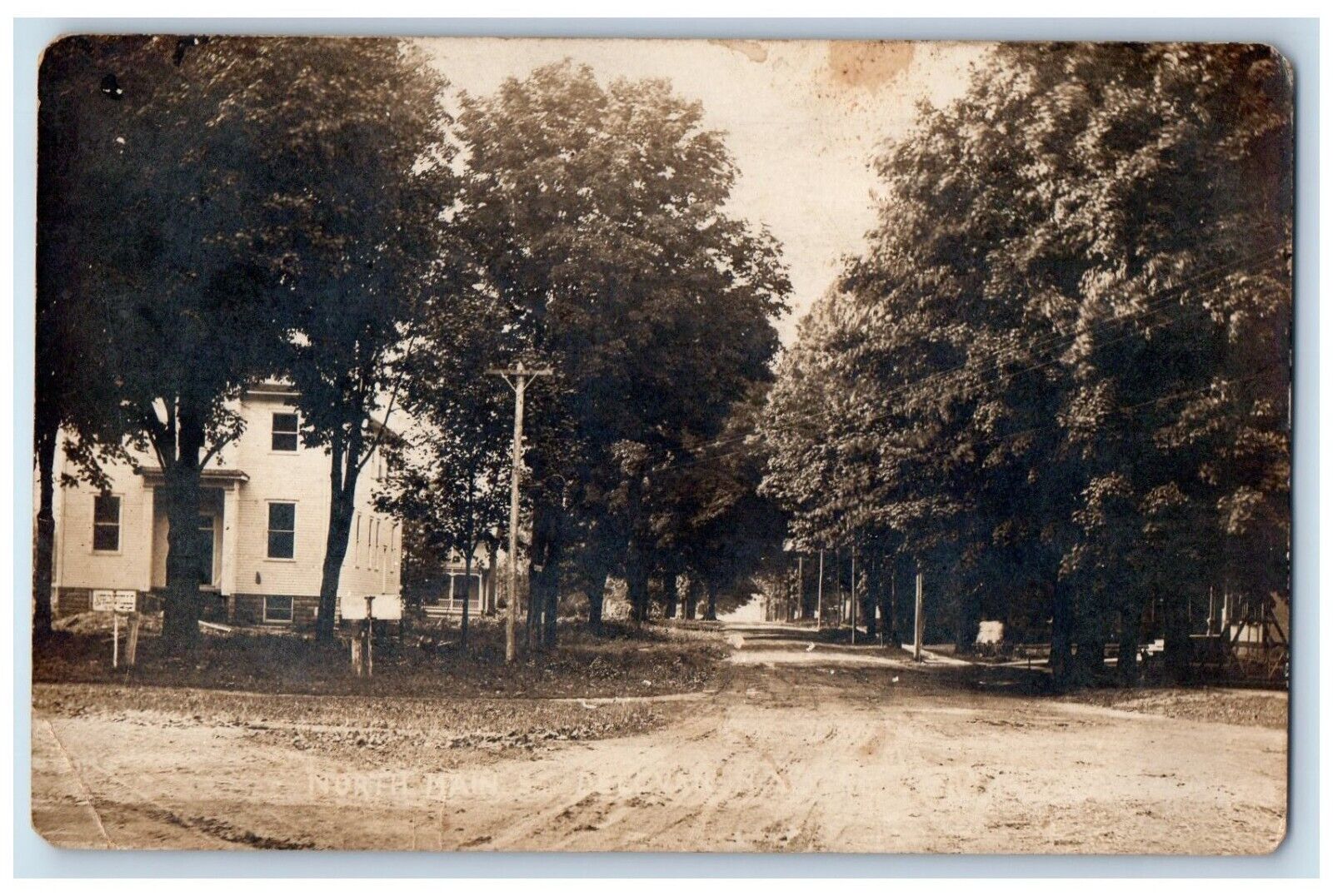 c1910's North Main Street Dirt Road Delevan NY RPPC Photo Antique Postcard