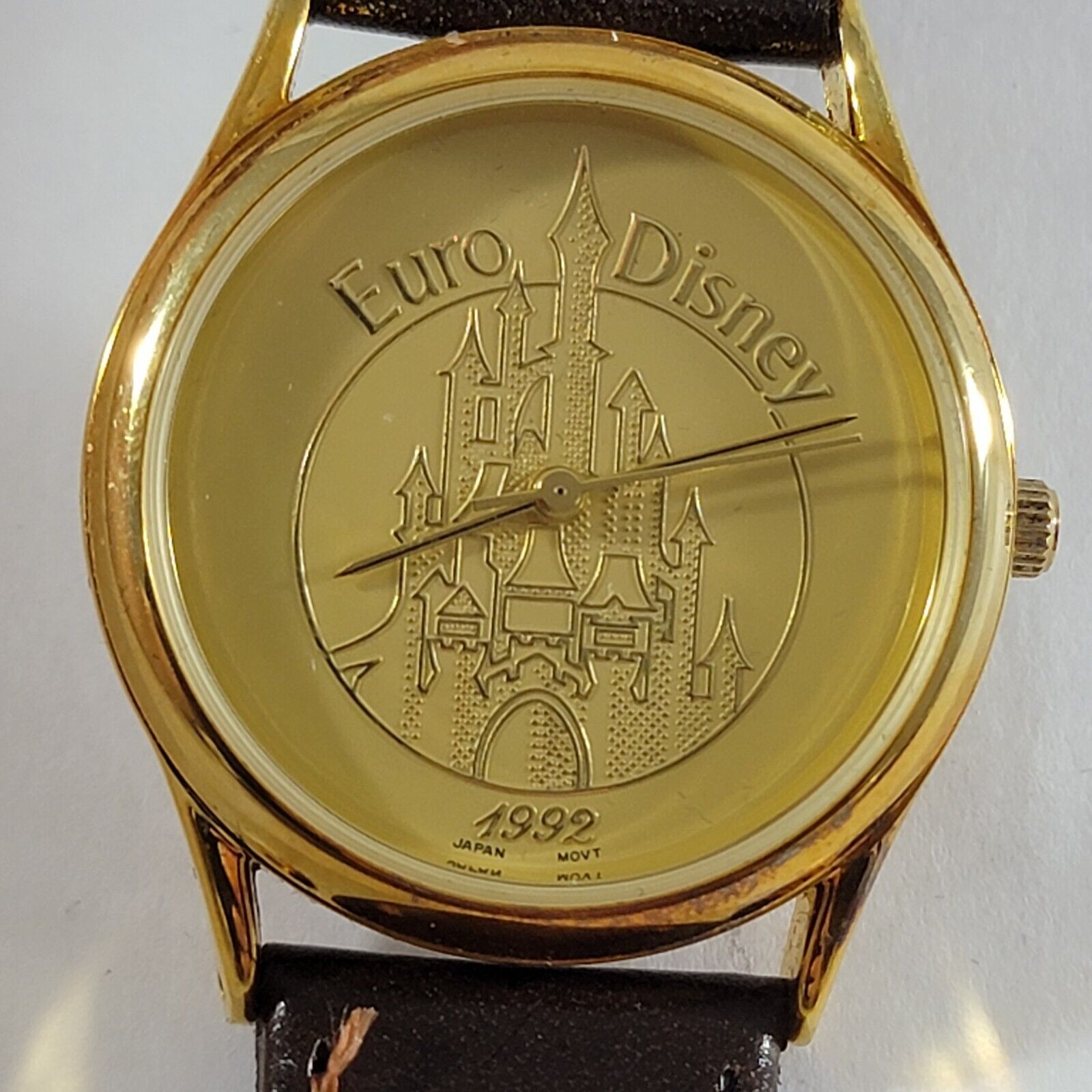 Euro Disney 1992 Wrist Watch Commemorative Ed Gold Castle Euro Disneyland Paris