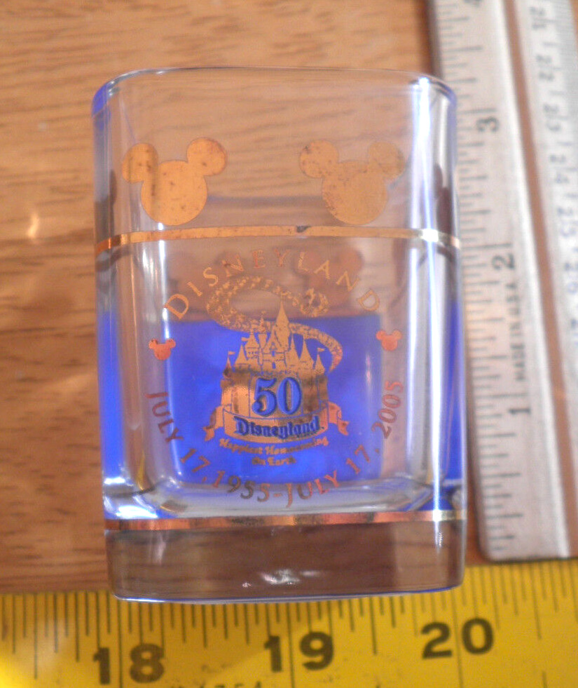 Disneyland 50th anniversary shot glass unused July 17 2005 NICE limited
