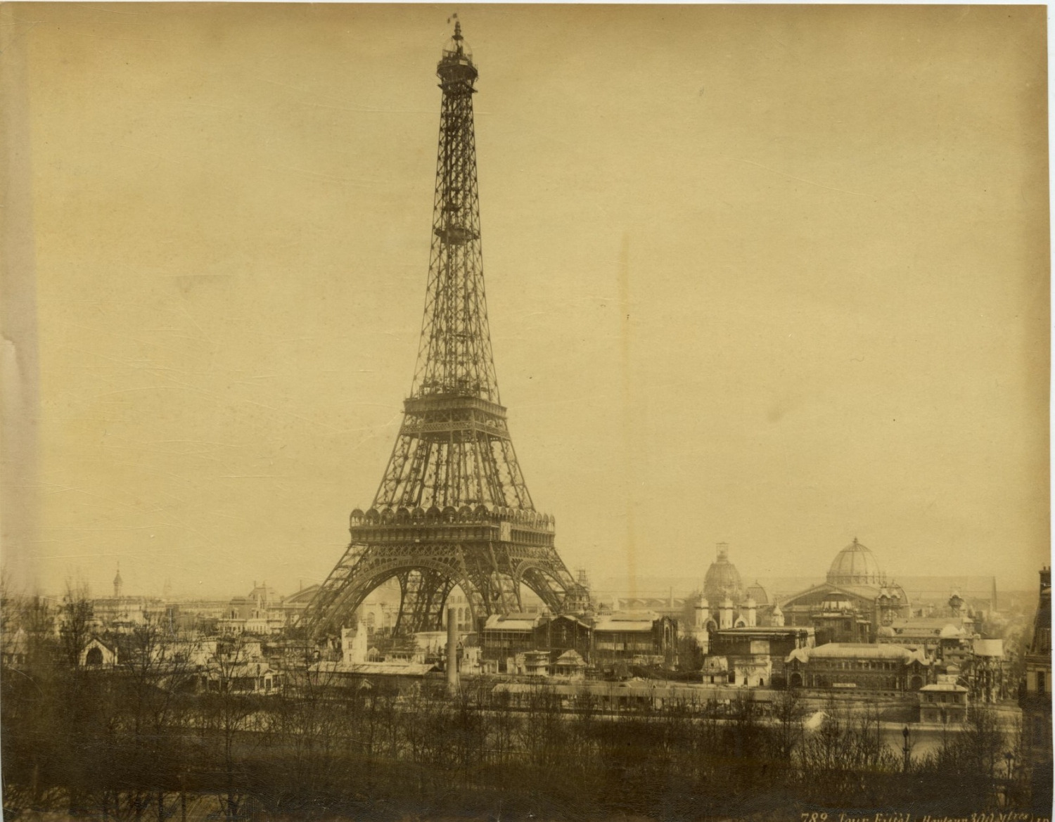 France, Paris, Eiffel Tower Vintage Albumen Print, France Albumin Print 21