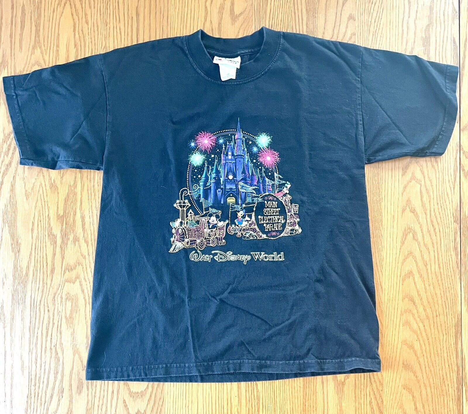 Vintage 1999 Walt Disney World Main Street Electrical Parade T Shirt Kids Large