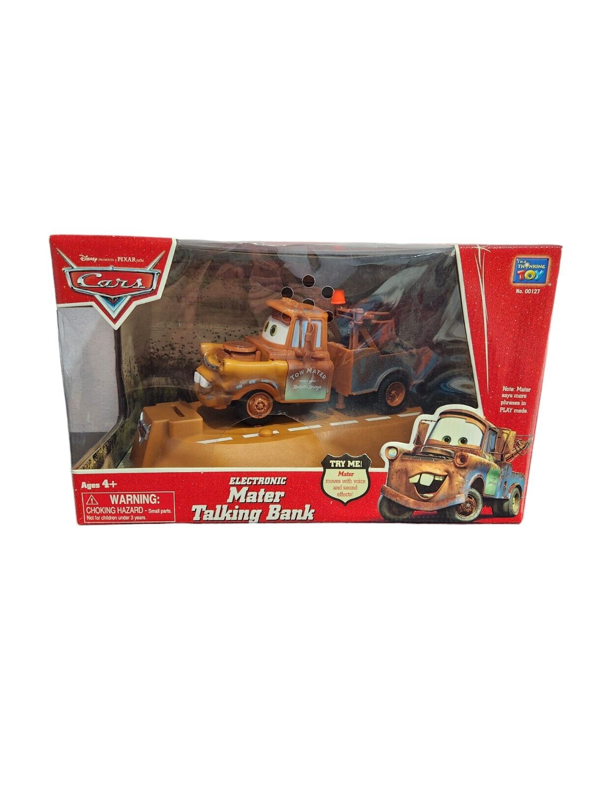 Disney Pixar Cars Tow Mater Electronic Talking Coin Bank New Sealed