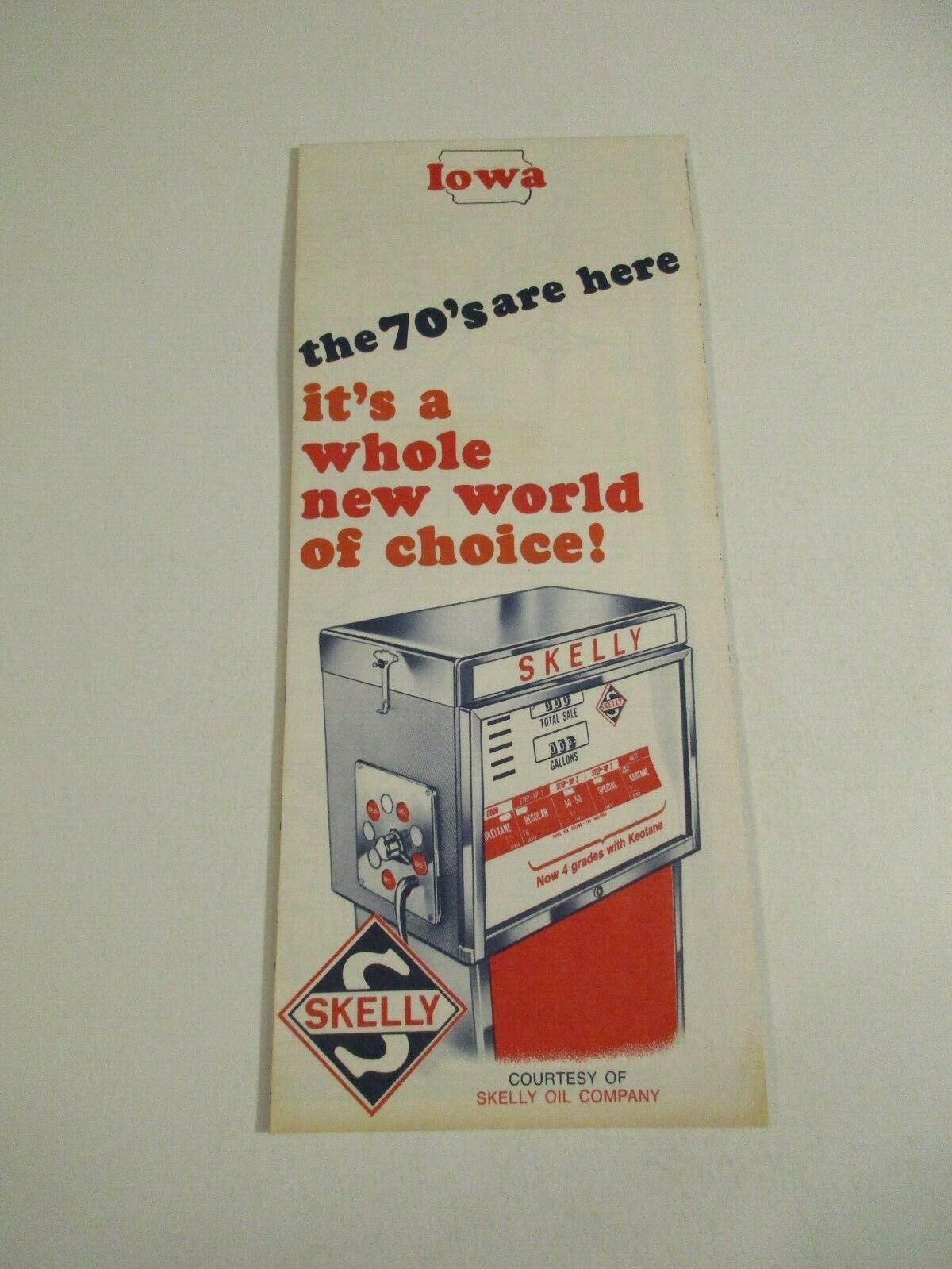 Vintage Pop. 1960 Skelly Iowa Oil Gas Station Travel Road Map~Box D2