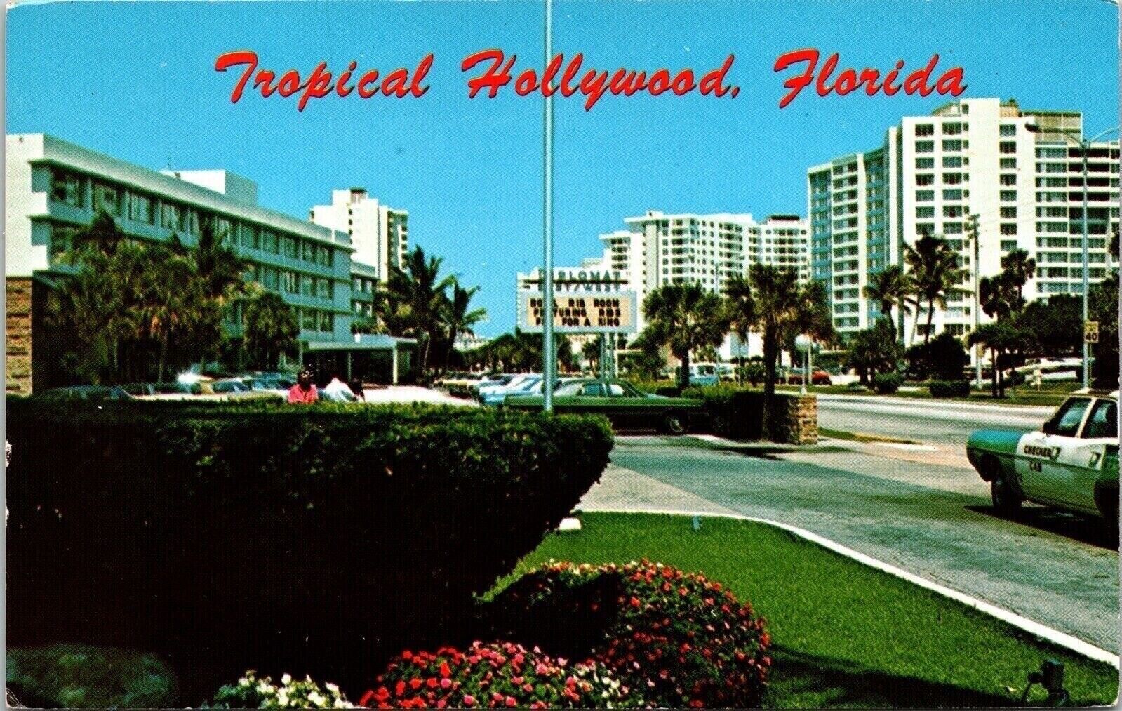 Tropical Hollywood Florida FL Hotels Apartment Houses Postcard UNP VTG Koppel